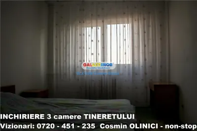 Inchiriere apartament 3 camere Tineretului decomandat mobilat - foto 11