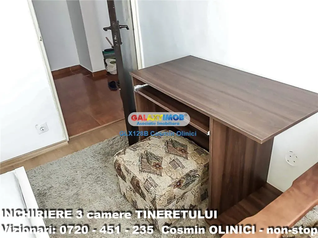 Inchiriere apartament 3 camere Tineretului decomandat mobilat - foto 14