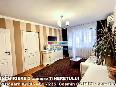 Inchiriere apartament 2 camere Tineretului vedere parc mobilat - foto 2
