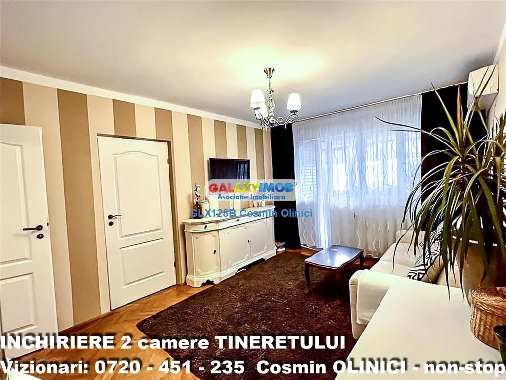 Inchiriere apartament 2 camere Tineretului vedere parc mobilat - foto 2