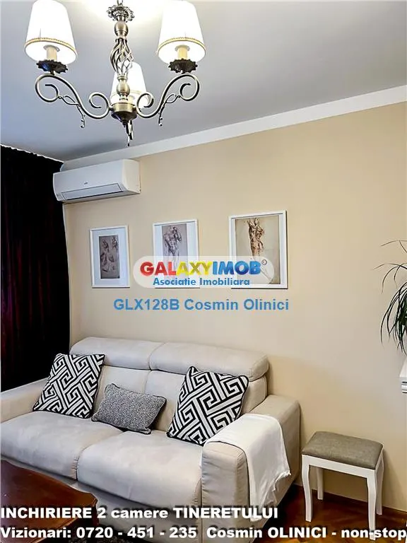 Inchiriere apartament 2 camere Tineretului vedere parc mobilat - foto 4