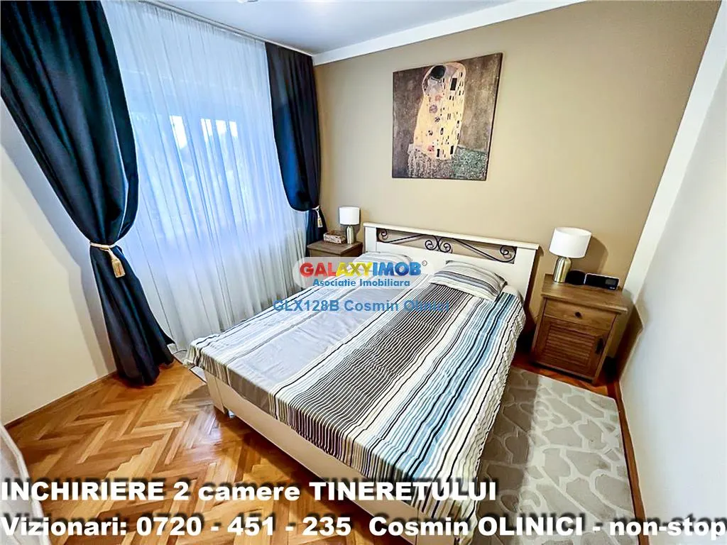 Inchiriere apartament 2 camere Tineretului vedere parc mobilat - foto 5