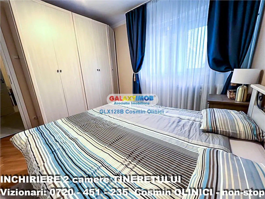 Inchiriere apartament 2 camere Tineretului vedere parc mobilat - foto 6