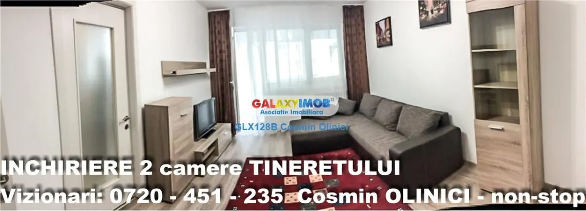 Inchiriere apartament 2 camere Tineretului vedere parc mobilat - foto 12