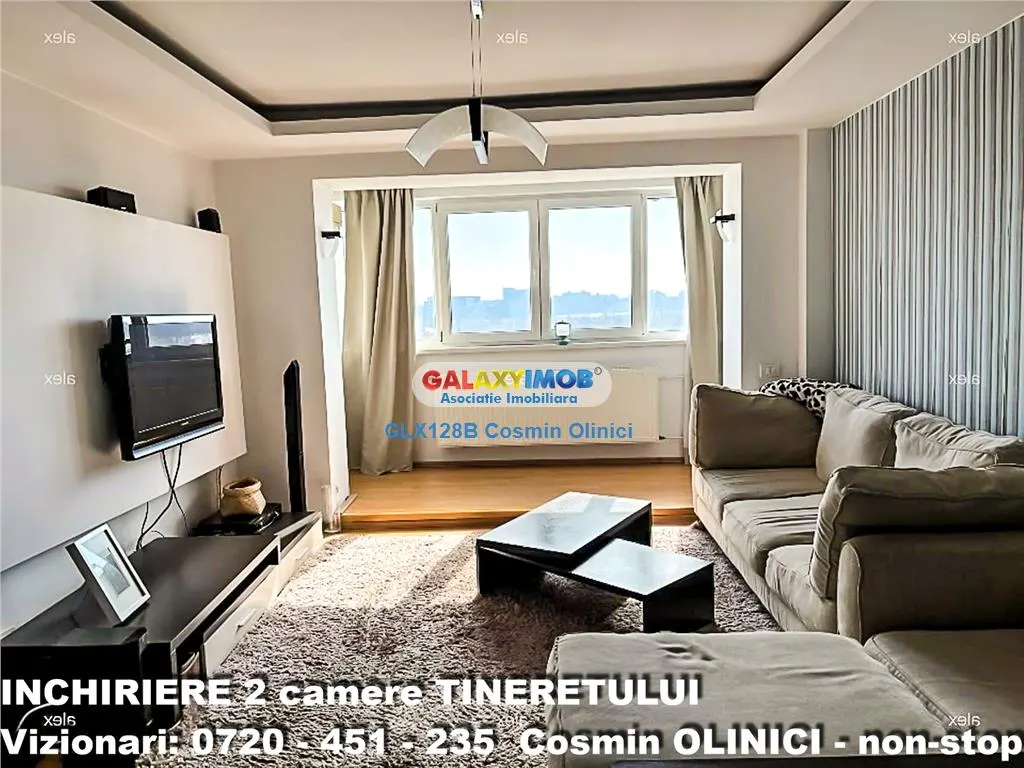 Inchiriere apartament 2 camere Tineretului vedere parc mobilat - foto 1