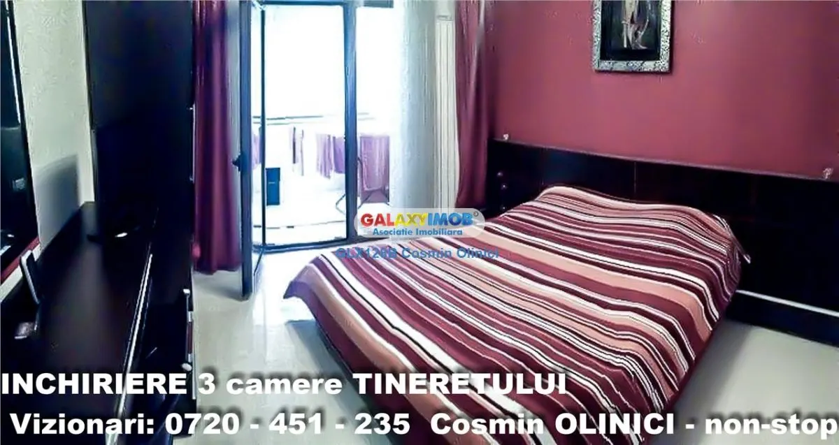 Inchiriere 3 camere Tineretului - langa metrou - 87 mp - etaj 9 - foto 1