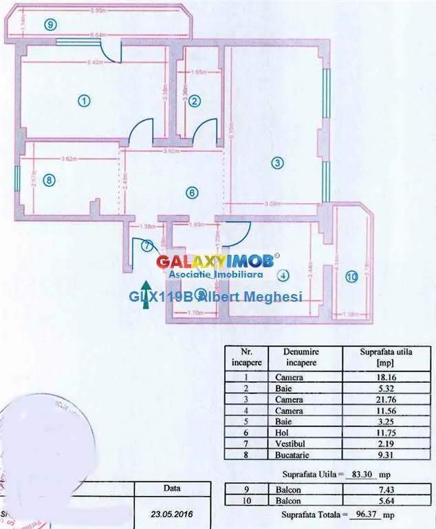 Vanzare apartament 3 Camere 97 mp metrou Costin Georgian - foto 15