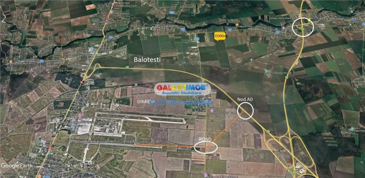 Teren la sosea Unirii Balotesti Moara Vlasiei 25000 mp utilitati - foto 3