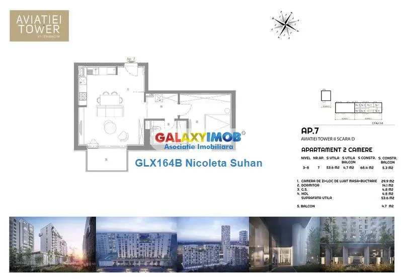 Apartament cu 2 camere in bloc nou,AVIATIEI TOWER - Promenada Mall - foto 10