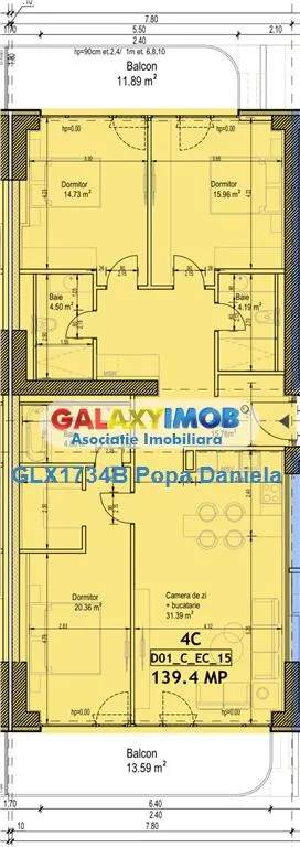 Apartament 4 camere, 139 mp, etaj 2 in One Lake District-Gherghitei - foto 15
