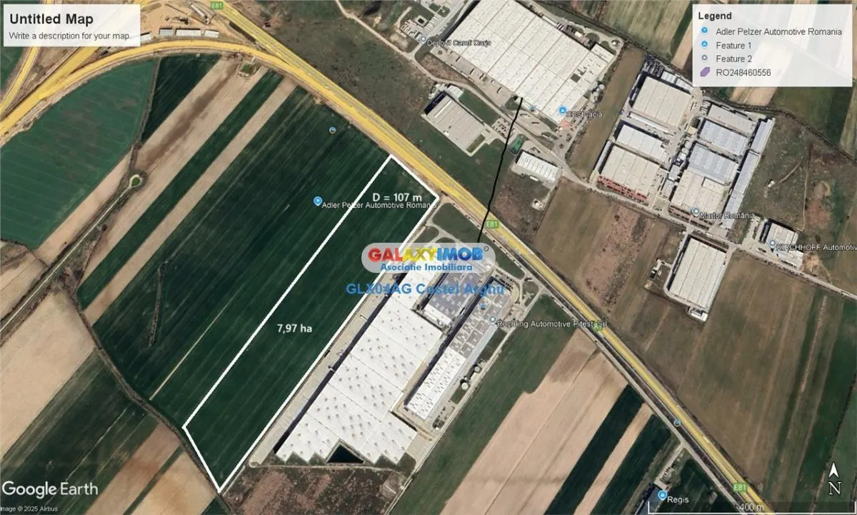 Vindem teren extravilan 7,97 ha , deschidere 107 m la A1 si Dr Expres - foto 1