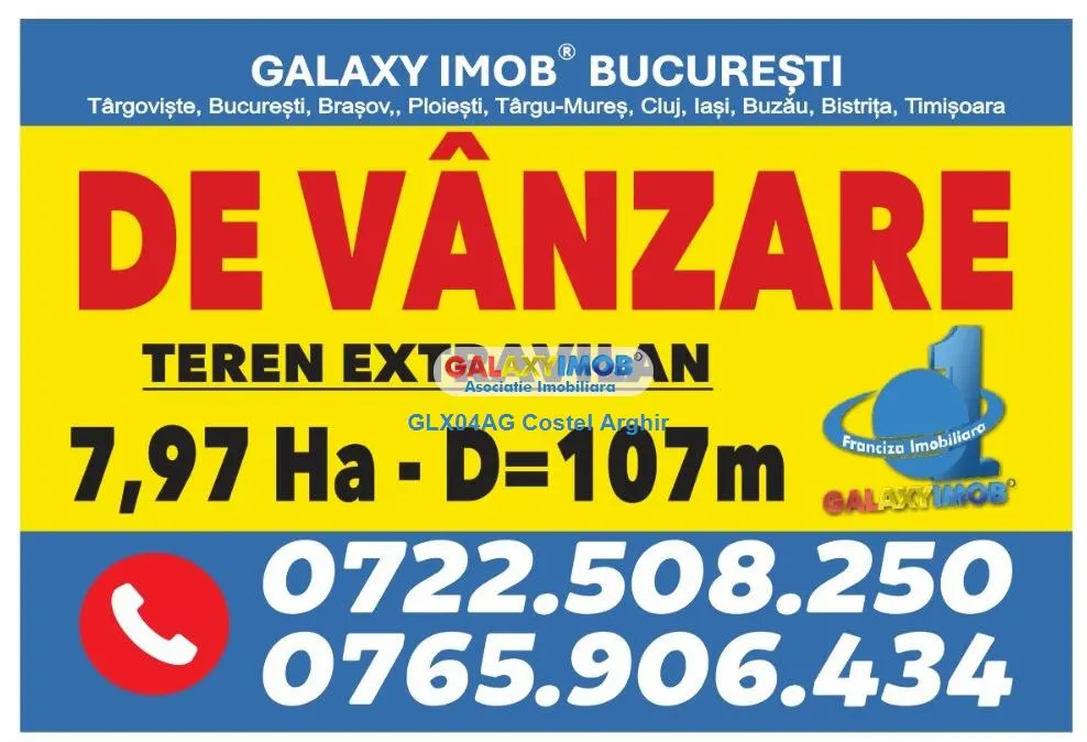 Vindem teren extravilan 7,97 ha , deschidere 107 m la A1 si Dr Expres - foto 2