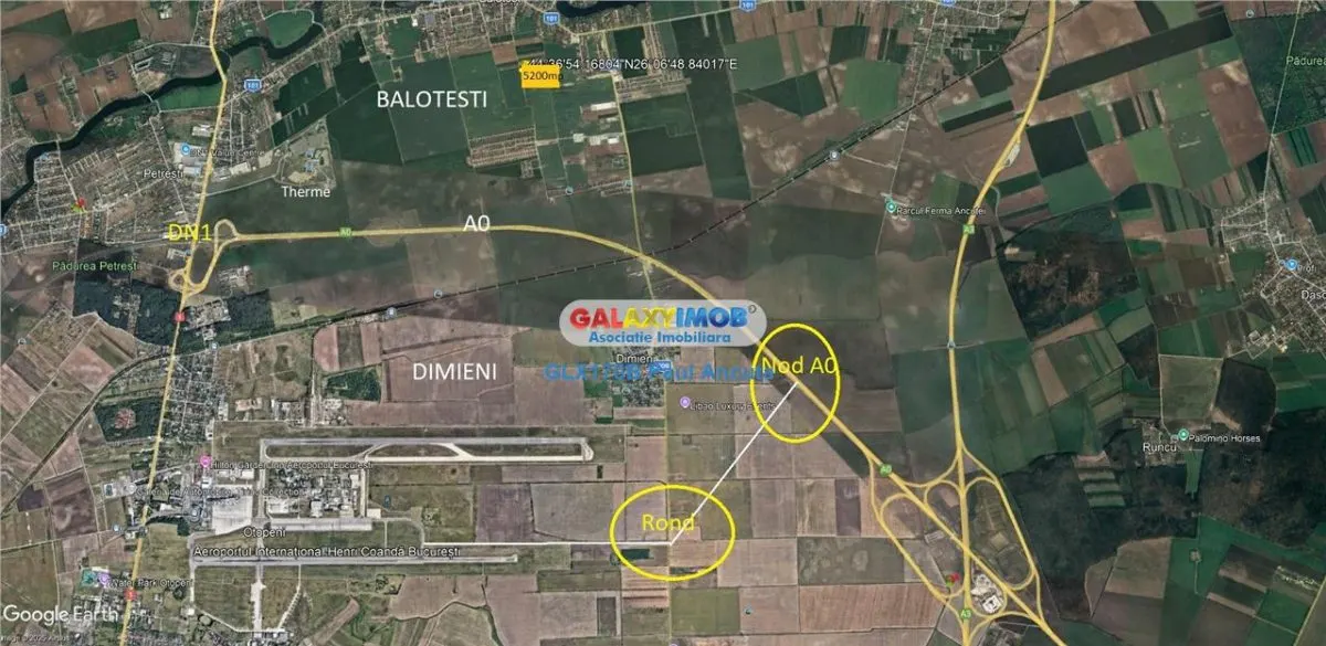 Teren Balotesti 5200 mp acces la 2 drumuri intravilan - foto 2
