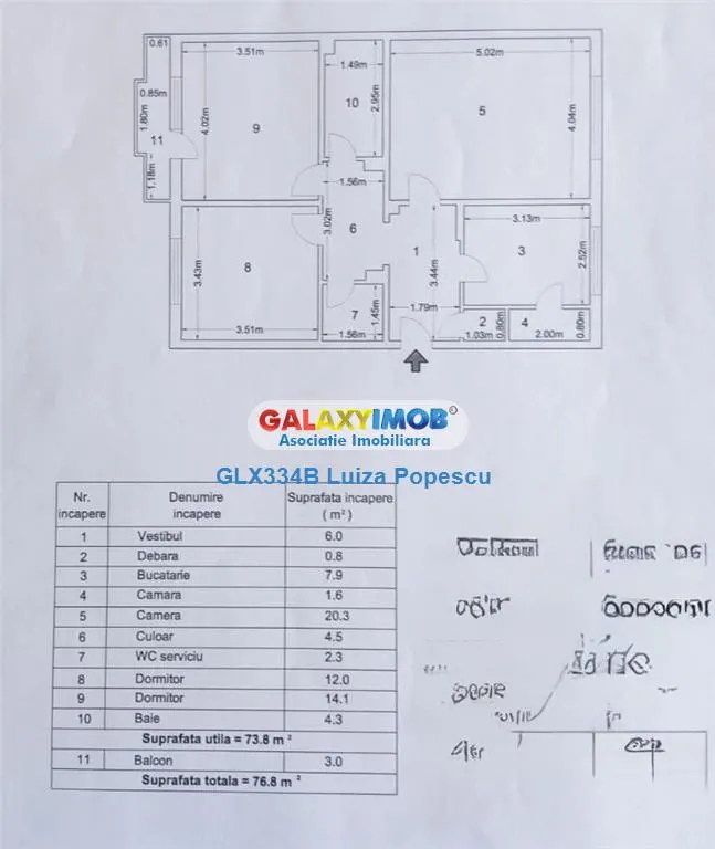 APARTAMENT 3 camere 13 SEPTEMBRIE-RAZOARE bloc reabilitat HOL - foto 1
