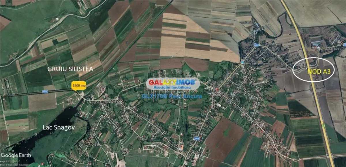 Teren la Drum Judetean Silistea Snagov Gruiu 1900 mp intravilan - foto 3