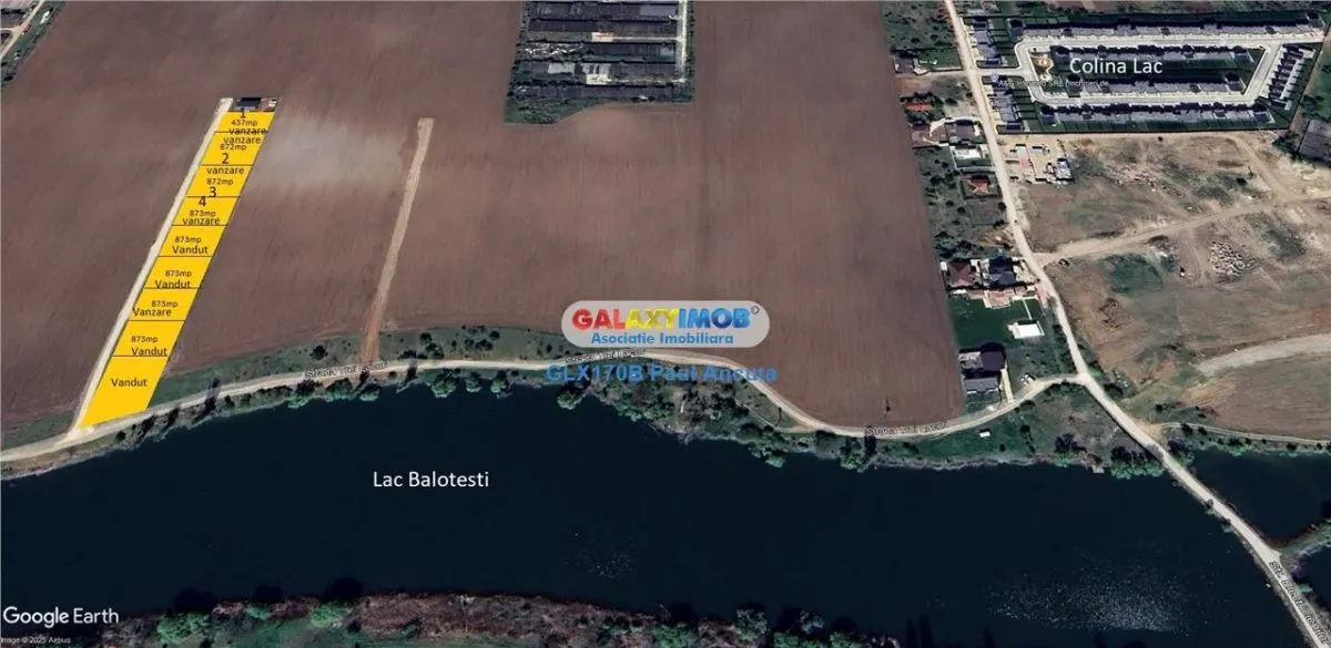 Teren Balotesti 4 loturi casa  1080 mp fiecare cu vedere la Lac - foto 4