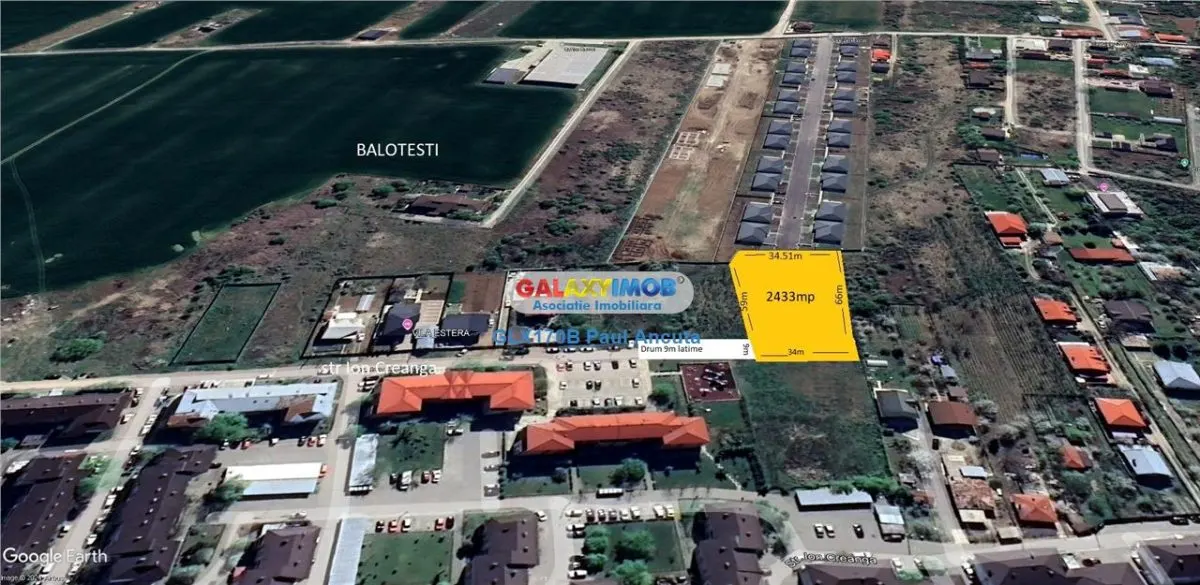 Teren 2433 mp Balotesti str Ion  Creanga cu utilitati - foto 3