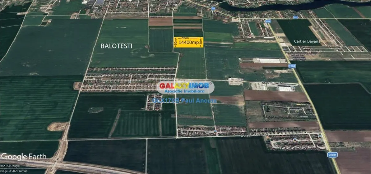 Teren Balotesti 14400 mp intravilan la str Amurgului cu str Lunii - foto 1