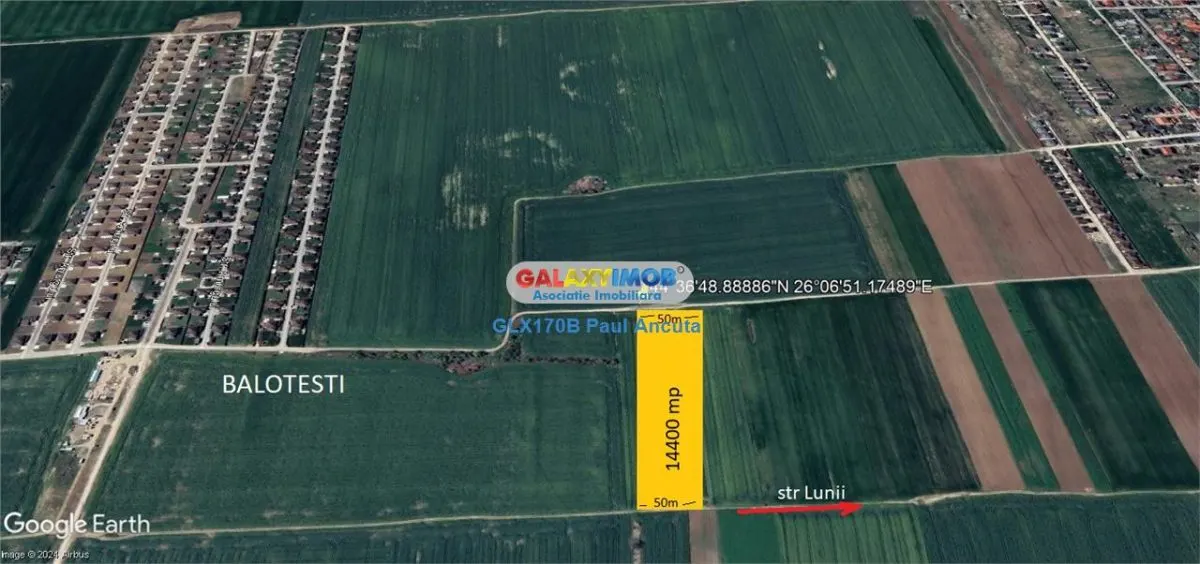 Teren Balotesti 14400 mp intravilan la str Amurgului cu str Lunii - foto 2
