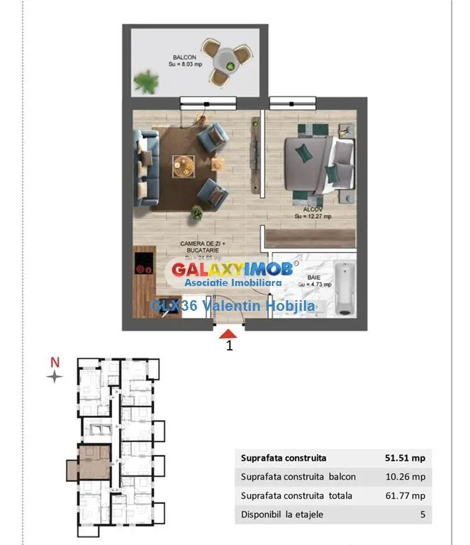 Vanzare apartament 2camere mobilat studio Baneasa Greenfield Panoramic - foto 14