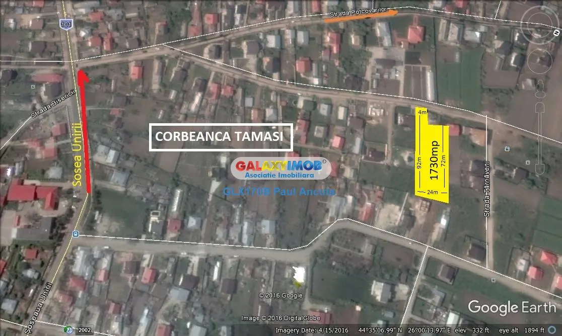 Teren Corbeanca Tamasi 1730 mp str Conacului utilitati - foto 3