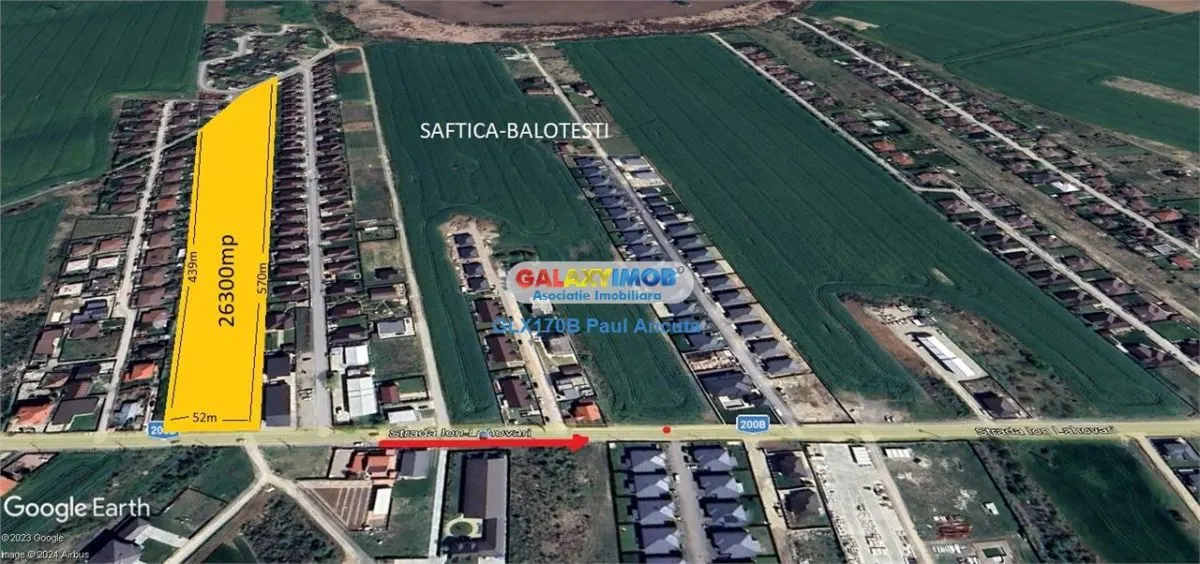 Teren sosea str Lahovari Balotesti Saftica 26300 mp toate utilitatile - foto 2