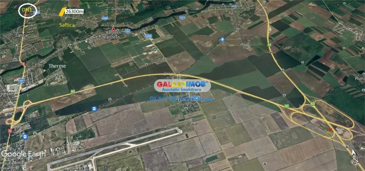 Teren sosea str Lahovari Balotesti Saftica 26300 mp toate utilitatile - foto 3