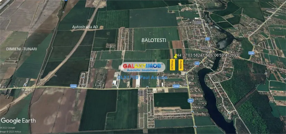Teren Balotesti 16700 mp apropiere case str Lunii - foto 3