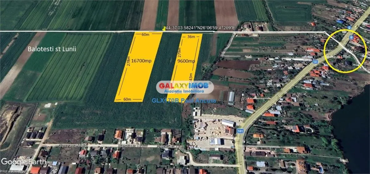 Teren Balotesti 16700 mp apropiere case str Lunii - foto 4