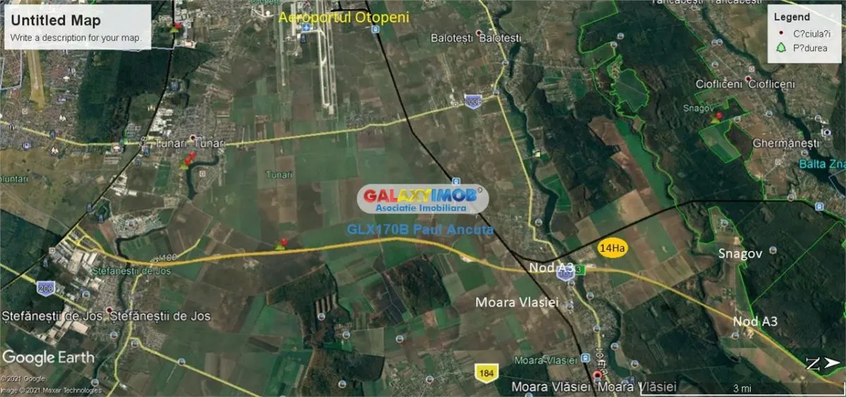 Teren Balotesti Moara Vlasiei 14 Ha acces la Nod  Autostrada A3 - foto 4