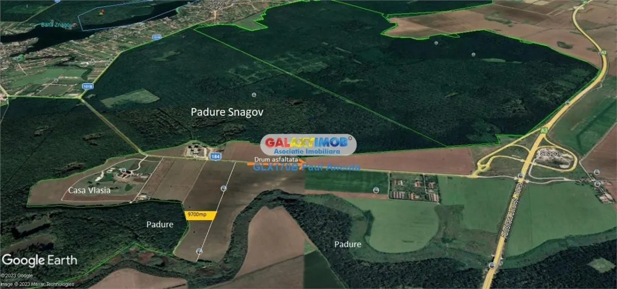 Teren Snagov latura direct la Padure 9700 mp Casa Vlasia Nod A3 - foto 4