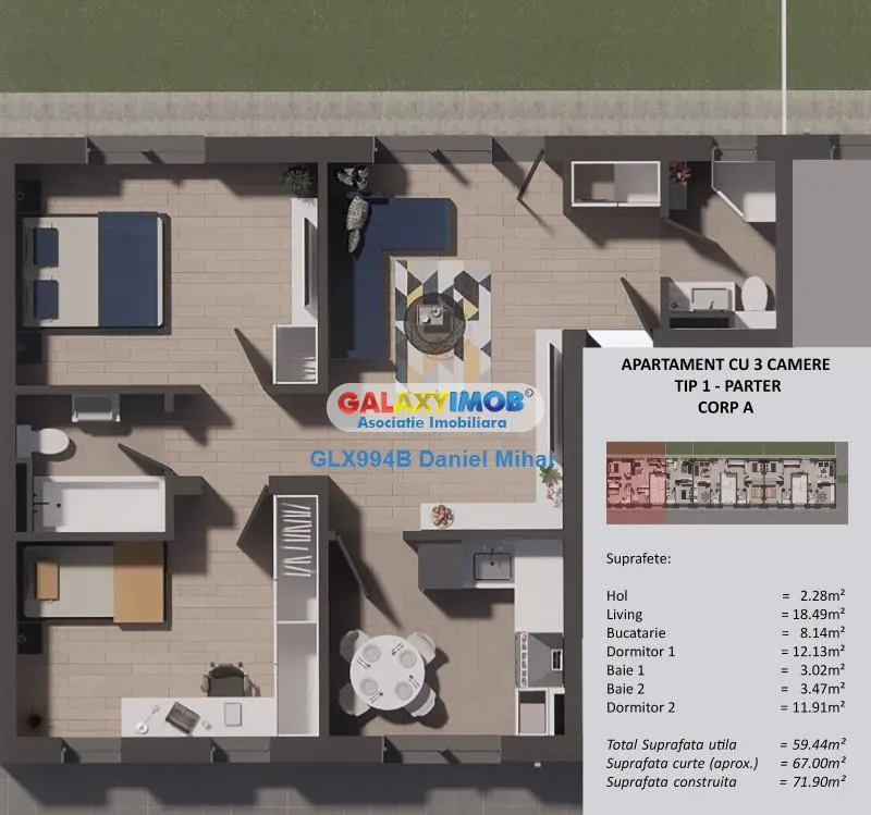 Apartament 2 camere decomandat-Cartierul Latin - foto 21