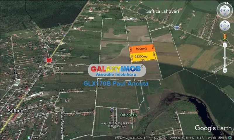 Teren Balotesti Saftica Lahovari 18200 mp rezidential - foto 1
