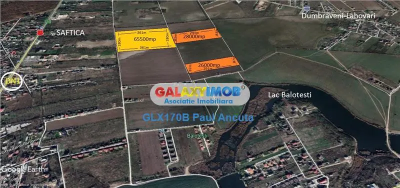 Teren Balotesti Saftica Lahovari 18200 mp rezidential - foto 2