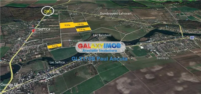 Teren Balotesti Saftica Lahovari 18200 mp rezidential - foto 3