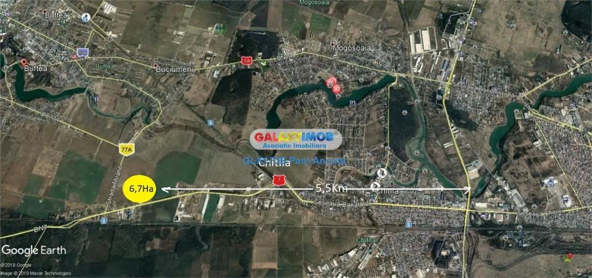 Teren  Chitila Buftea  DN7 la  Noda Autostrada A0  Industrial 65000 mp - foto 4