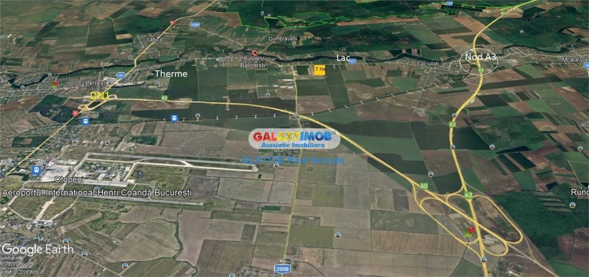 Vand teren 7 Ha cu PUZ aprobat zona Mixta sosea Balotesti Caciulati - foto 5