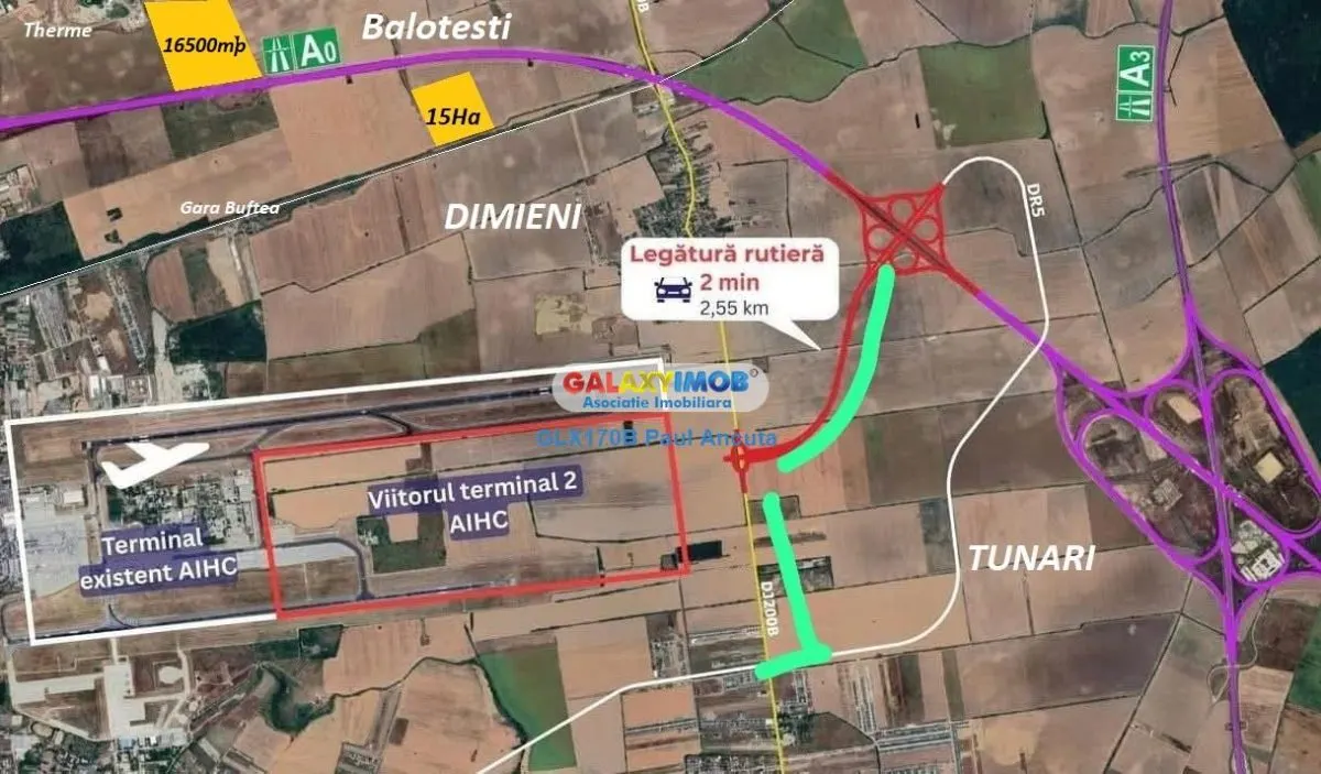 Teren intravilan 16500 mp Balotesti  apropiere Therme si A0 - foto 5