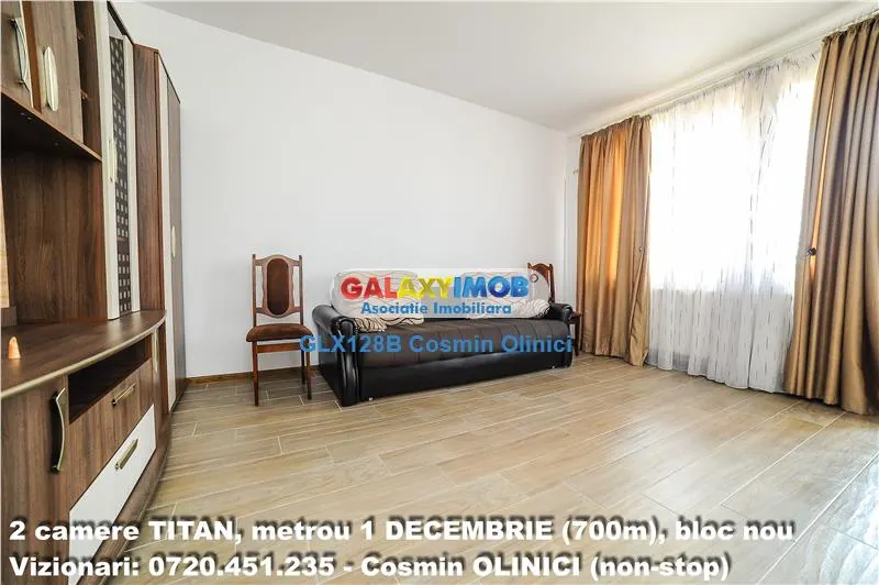 INCHIRIERE 2 camere TITAN, parcare,metrou 1 DECEMBRIE (700m), bloc nou - foto 3