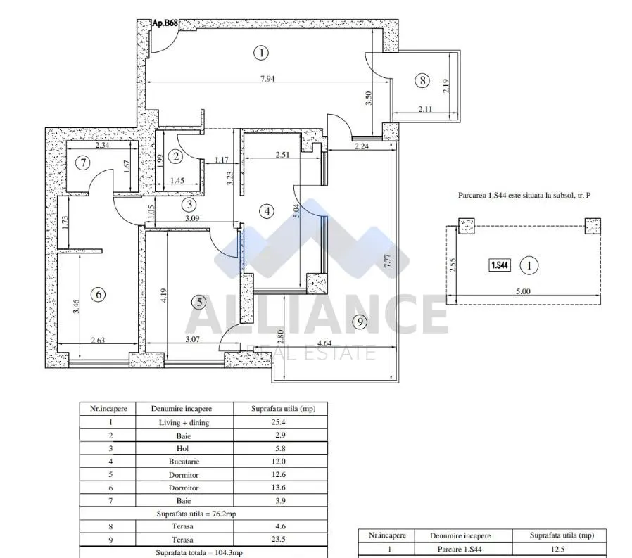 Apartament cu 3 camere, nemobilat, terasa spatioasa, Silk District - foto 18
