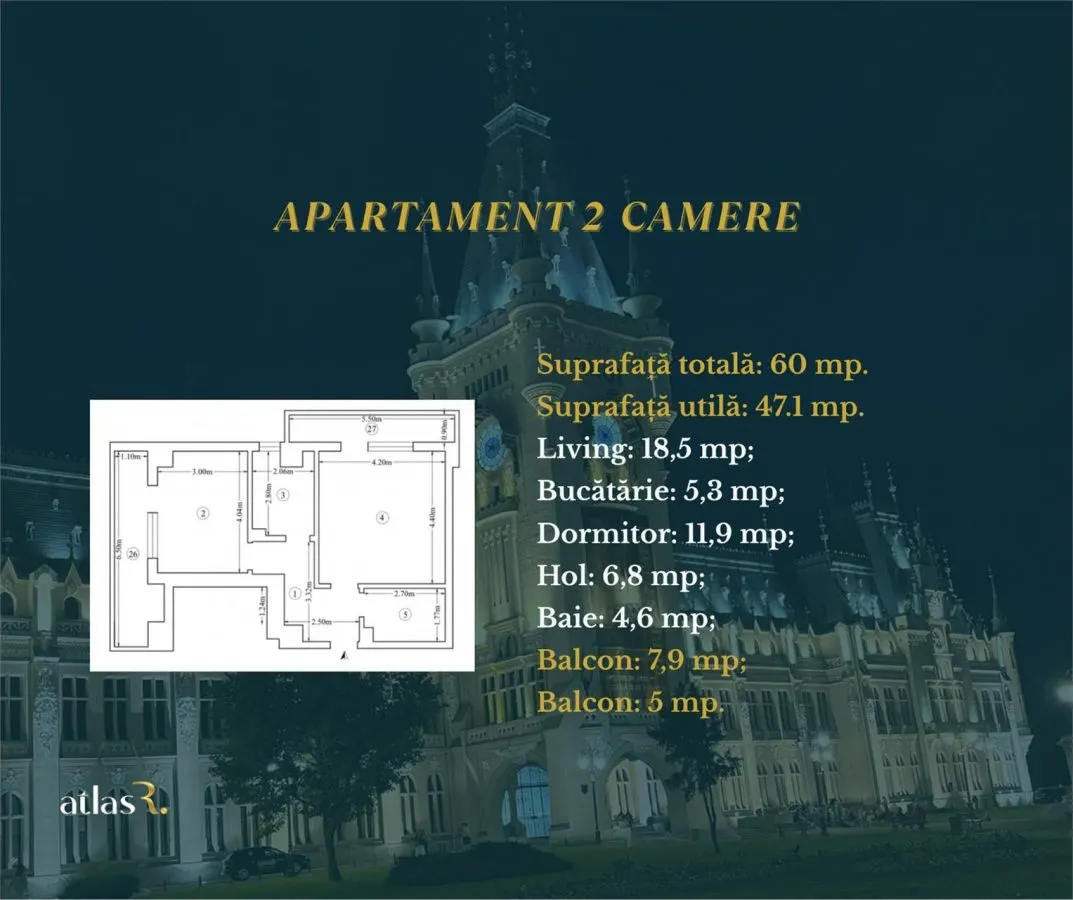 Apartament 2 camere | Tatarasi | bloc nou | Intabulat | Comision 0 - foto 6