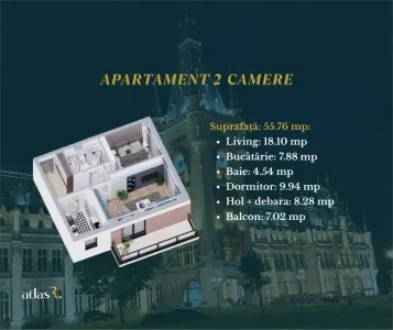 Apartament 2 camere | 55.76 mp | Galata | Intabulat | 104.578 Euro - foto 9