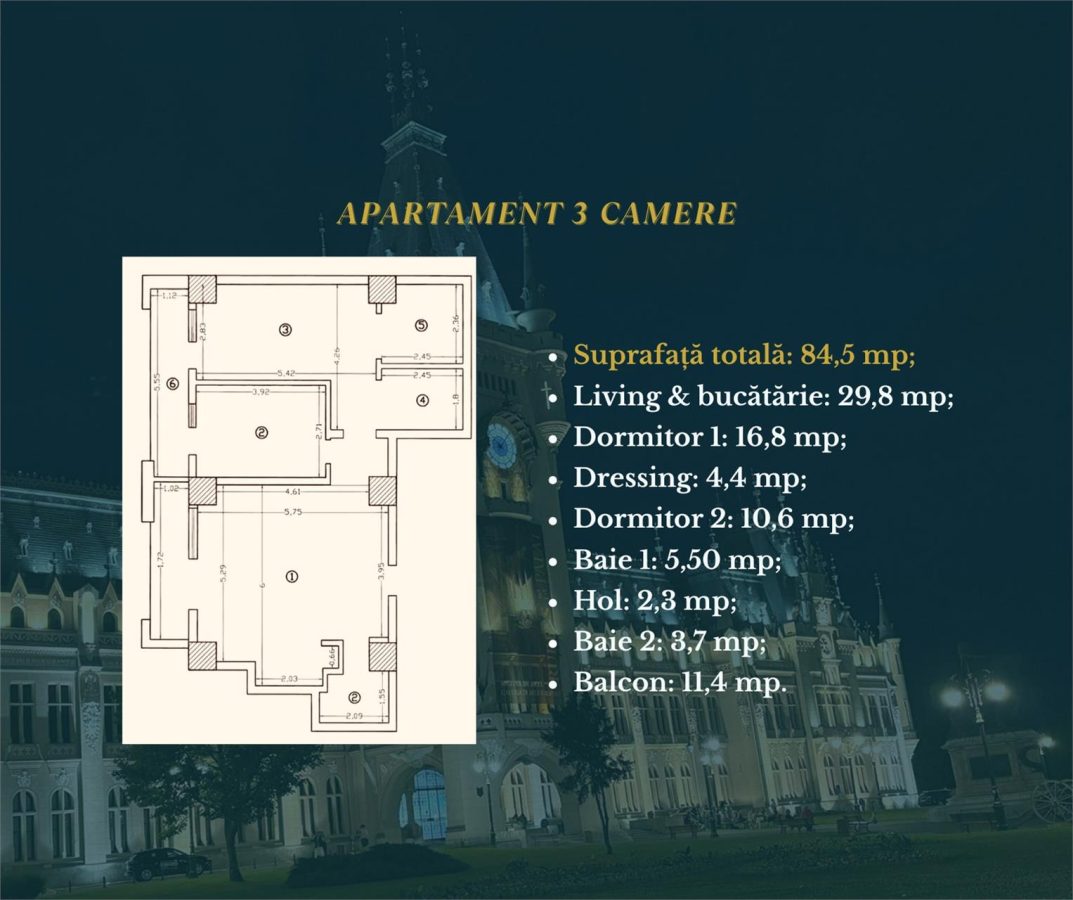 Apartament unicat cu vedere panoramica | 3 camere | Centru, langa Palas Mall. - foto 24