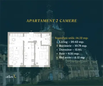 Apartament 2 camere  | Ultracentral | Intabulat | 54.52 mp | 188.012 euro - foto 11