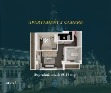 Apartament 2 camere | Intabulat | 58.43 mp | 109.585 euro - foto 9