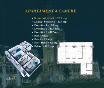Apartament 4 camere | 102.9 mp | OPEN-SPACE | Nicolina-CUG - foto 2