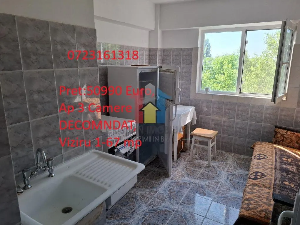3 camere DECOMANDAT, 67 mp, 2 bai, Viziru 1 - Pistruiatu - foto 1