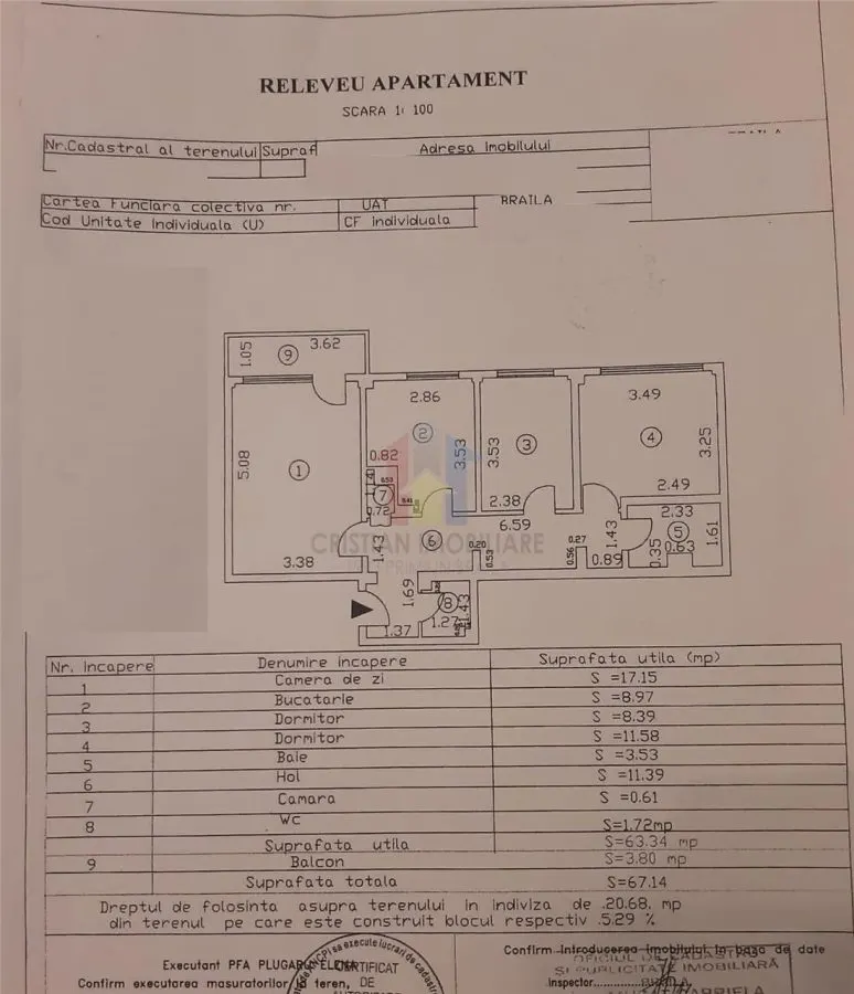 3 camere DECOMANDAT, 67 mp, 2 bai, Viziru 1 - Pistruiatu - foto 10