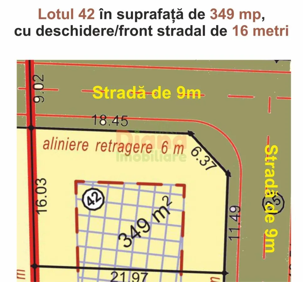 Vând teren intravilan 349 mp cu deschiderea de 16 metri - în Sibiu, str. Viile Sibiului. - foto 3