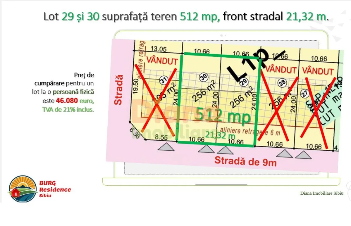 Teren de vânzare 512 mp în intravilan în Sibiu, str Viile Sibiului. - foto 4